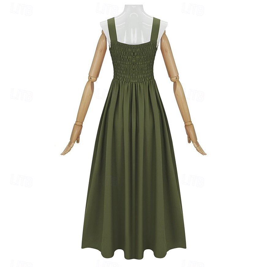 Vintage Medieval Renaissance Long Length Dress Fairy Lace up A-Line Fancy Dress Women's Fantasy Halloween Carnival Masquerade Renaissance Fair LARP Retro Theme Party Adults Dress 2026 - $74.99 –P8