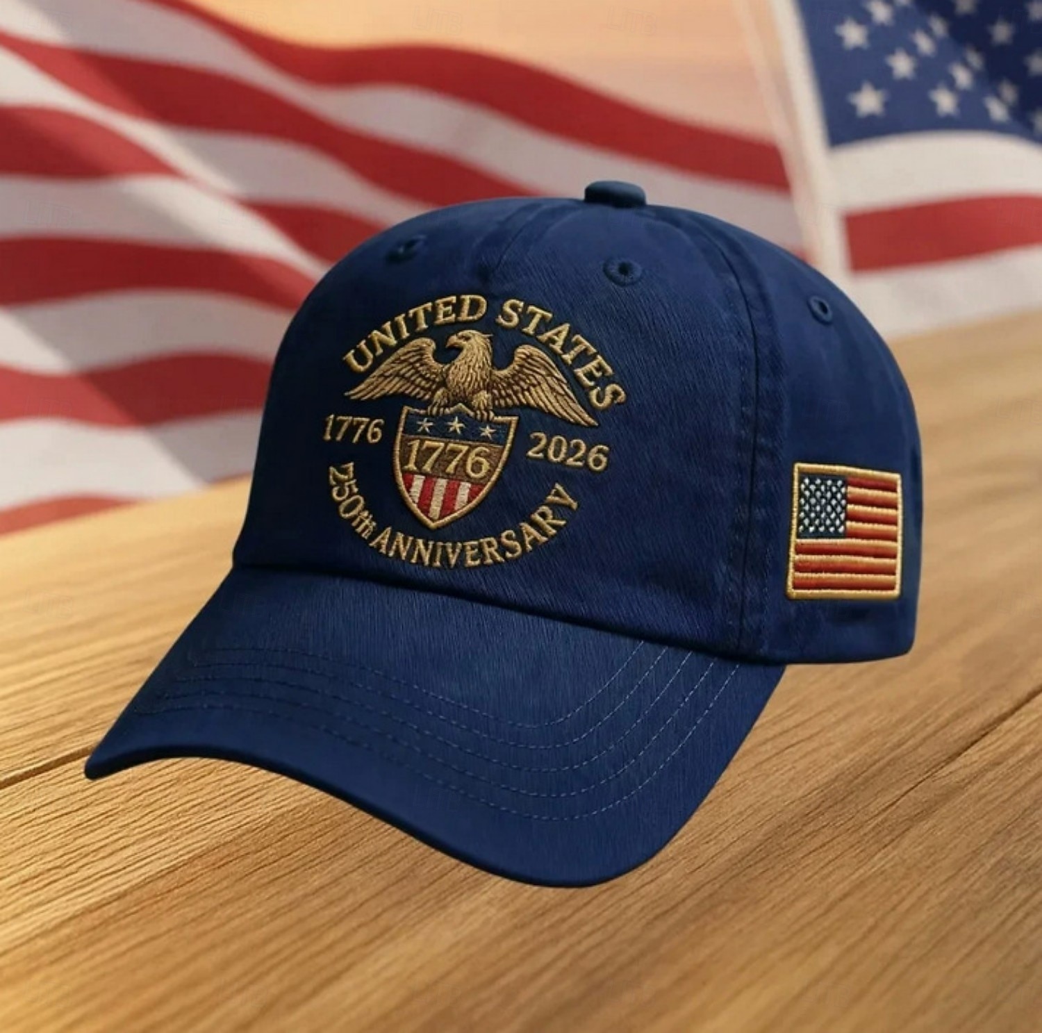 Șapcă patriotică brodată cu aniversarea a 250 de ani a Statelor Unite, sărbătoare a Zilei Independenței, design cu steagul SUA, cadou patriotic perfect pentru bărbați și femei, semi-cincicentenar 2026 - $21.99 –P1