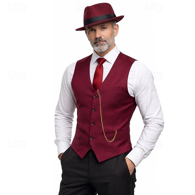 Roaring jaren '20 Jaren 1920 Retro vintage Outfits Hesje Accessoireset Heer Gangster Kostuum Voor heren Carnaval Maskerade Cocktailparty Thema feest Volwassenen Das Ves Meer Accessoires 2026 - $71.99 –P7