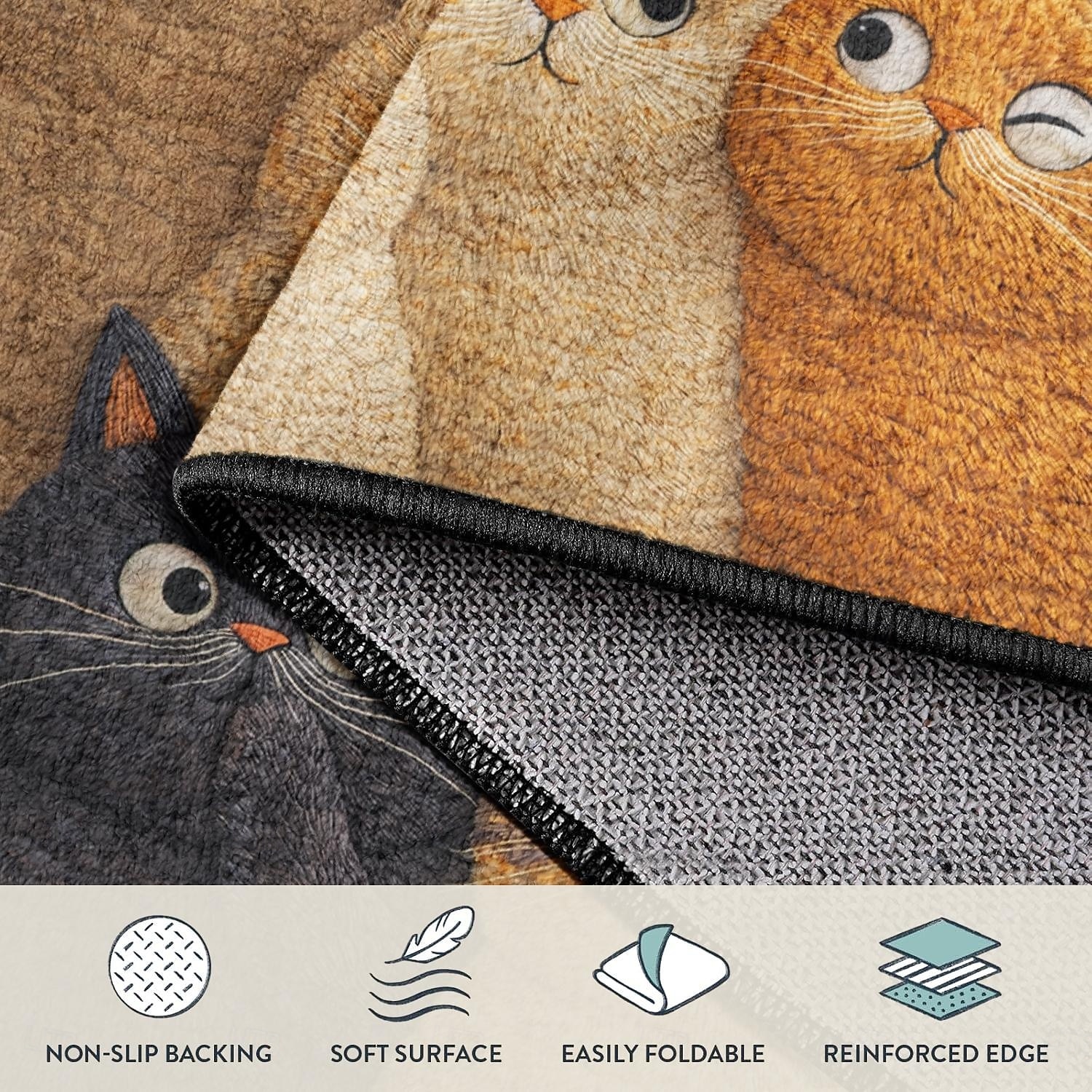 Faux Embroidered Cats Doormat Playful Cat-Themed Welcome Mat Durable Long-Lasting Quality for Home Entry 2026 - $10.49 –P3