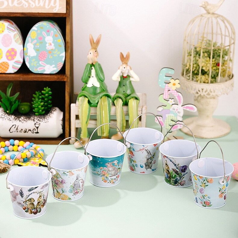 1 шт. жестяная коробка в виде пасхального кролика, металлическая подарочная коробка для конфет и печенья в виде кролика, контейнер для хранения пасхальных яиц, пустая коробка для упаковки сладостей. 2026 - $9.99 –P11