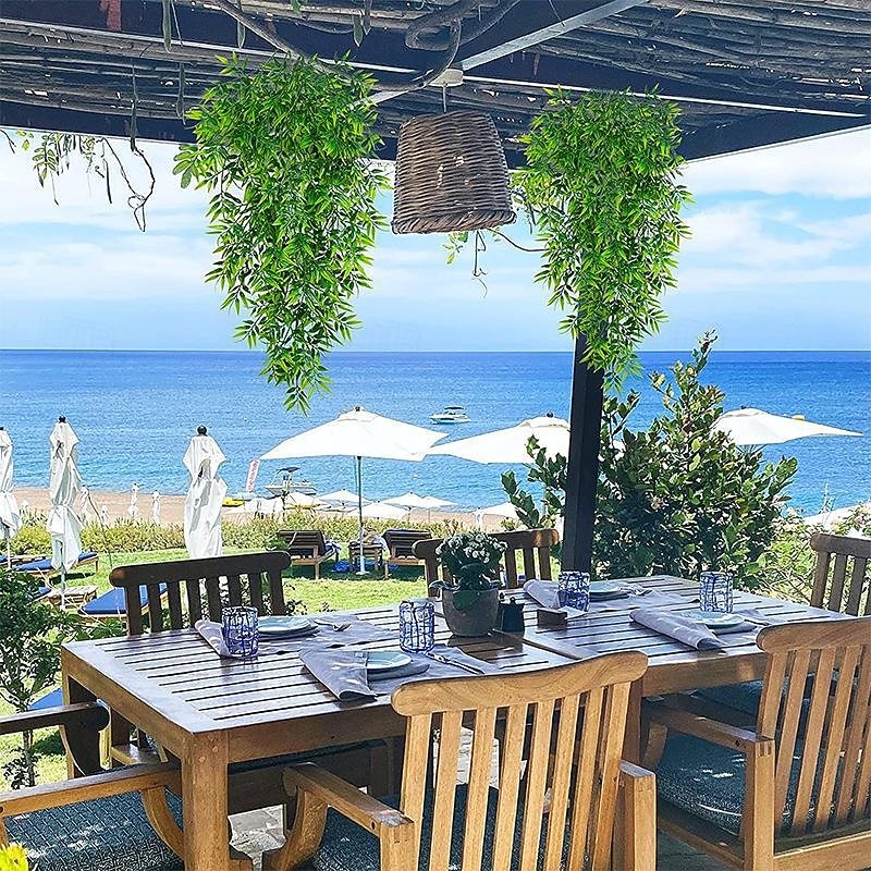 أربع حزم من النباتات الاصطناعية المعلقة، تشمل نباتات الخيزران، وأوراق الكينا، ونباتات اللبلاب، ونباتات اللبلاب الاصطناعية، وديكورات الغرف، وديكورات الحدائق المنزلية، وحفلات الزفاف، والديكورات الداخلية 2026 - $21.99 –P4