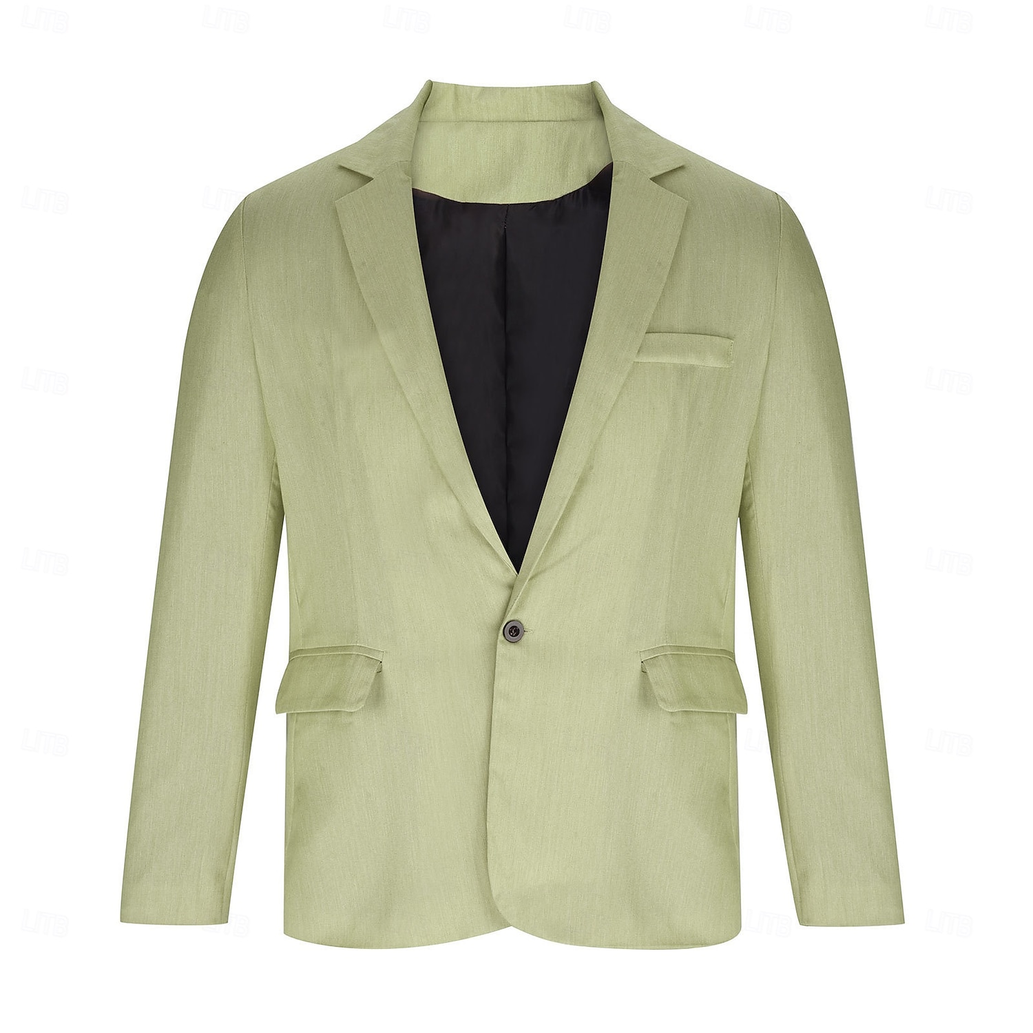 Homens Jaqueta Blazer Colar de entalhe Moda Leve Casual Cor Sólida Blazer Preto Verde Claro Vermelho Moderno Comum 1 Butão de 2026 por $40.99 –P1