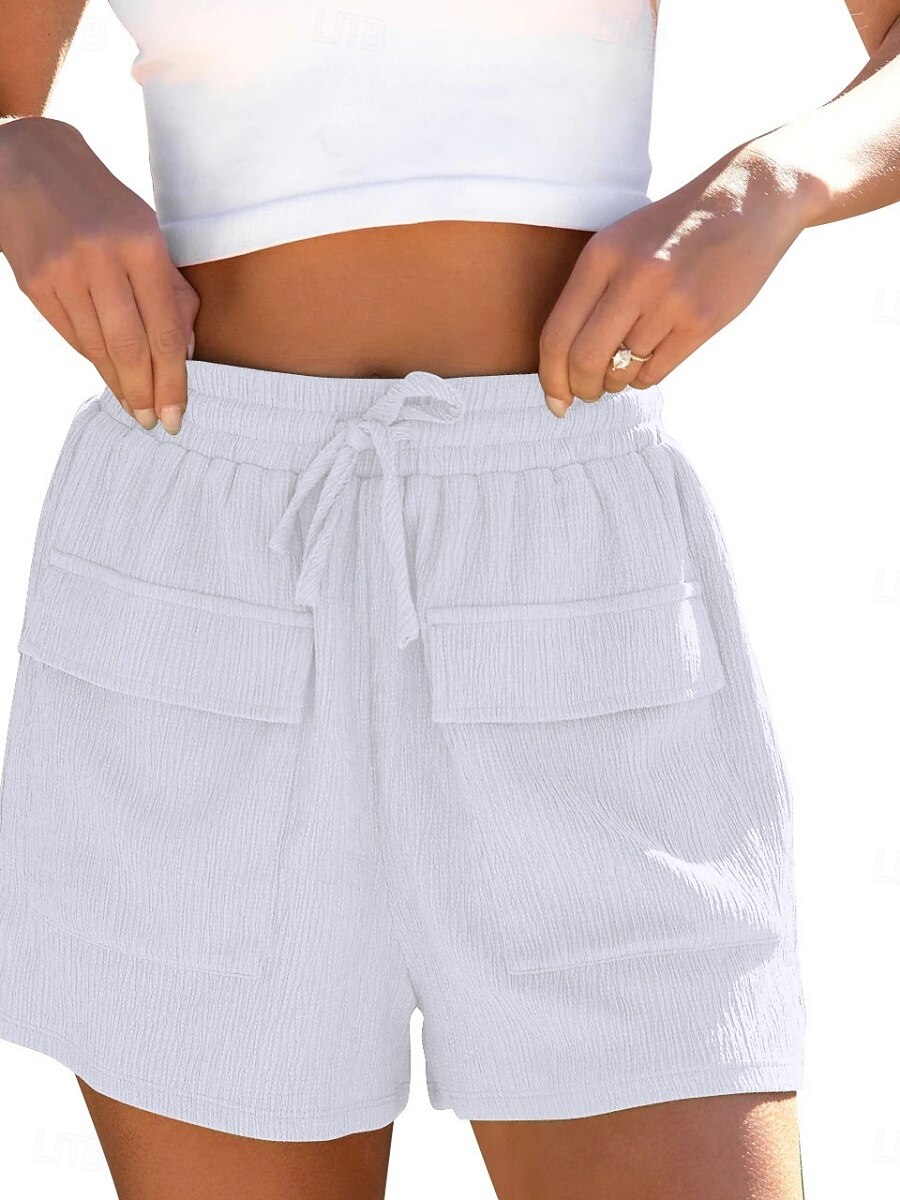 Per donna Pantaloni da tuta Chinos Shorts Vacanza Moda Streetwear Corto Vita Alta Semplice Tasca Fascia Elastica Comodo Comodità Morbido Elasticizzato All'aperto Streetwear Nero Bianco Viola chiaro del 2026 a $25.99 –P8