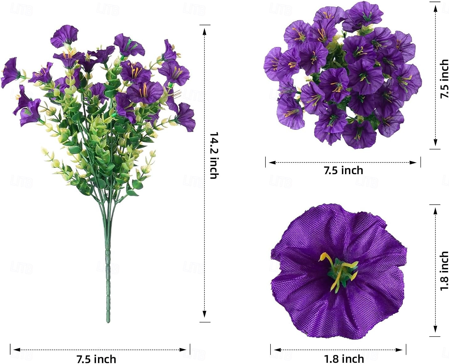 12 Bundles Artificial Flowers Morning Glory for Outdoors Fake Plants Outside Decoration, Silk Colorful Flower with Eucalyptus UV Resistant Realistic Faux Flowers for Planter Porch Patio Yard Garden 2026 - $22.99 –P2