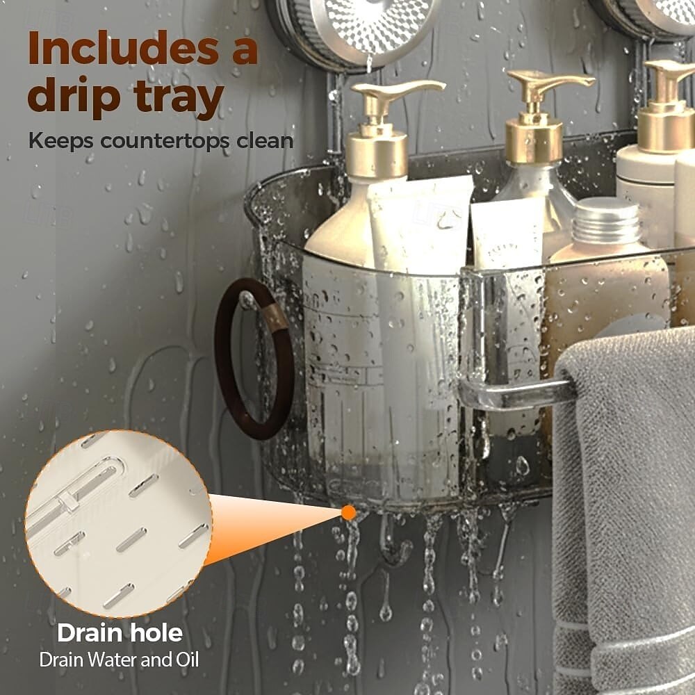 2026年 ドリル不要の浴室用吸盤収納ボックス、2026アップグレード取り外し可能な浴室用吊り下げ式吸盤収納ボックス、家庭用波形吸盤収納ホルダー、浴室用シャワーキャディ  コレクション – $16.99 –P9