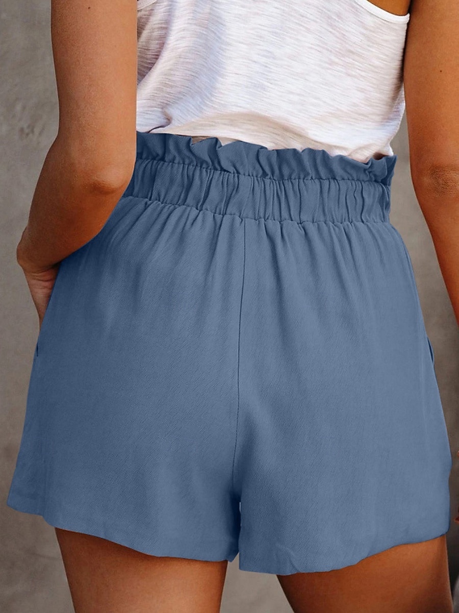 Women's Bermuda shorts Shorts Summer Shorts Baggy Shorts Vacation Fashion Streetwear Short High Waist Plain Drawstring Pocket Elastic Waist Comfort Breathability Inelastic Daily Vacation Street Black 2026 - $12.99 –P4