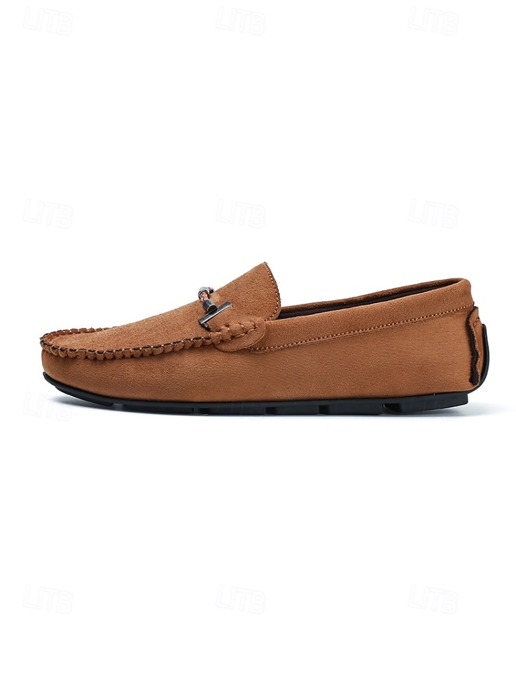 Men's Faux Leather Brown Slip-On Loafers, Trendy and Comfortable, Great for Resort Evenings and Night Out 2026 - $42.99 –P5