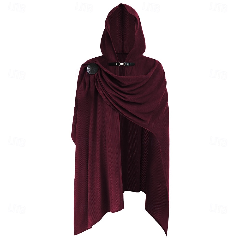 2026年 レトリ／ヴィンテージ 中世 ルネッサンス ケープ ナイト Ranger 仮装 男性用 ハロウィーン カーニバル パーティー ルネッサンスフェア レトロテーマパーティー 大人 クローク オールシーズン  コレクション – $52.99 –P5