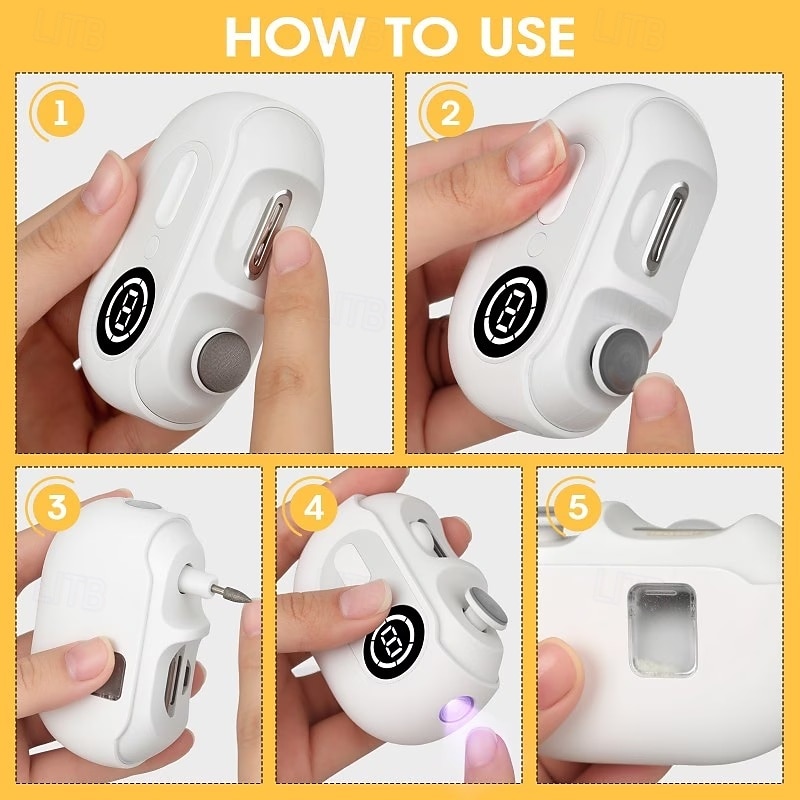 Электрическая пилочка для ногтей 4-в-1 с аккумулятором и светодиодной подсветкой, питанием от USB, обеспечивает салонное качество, имеет 2 скорости и подходит для женщин, мужчин, взрослых и пожилых 2026 - $45.99 –P11