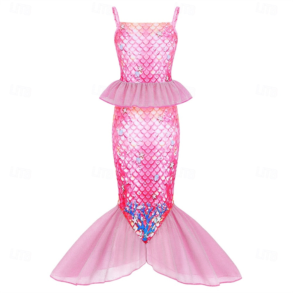 sereia Princesa sereia Vestidos Fantasia de festa temática Fantasias for Para Meninas Infantil Crianças Carnaval Baile de Máscaras Festa Feriado de 2026 por $23.99 –P2