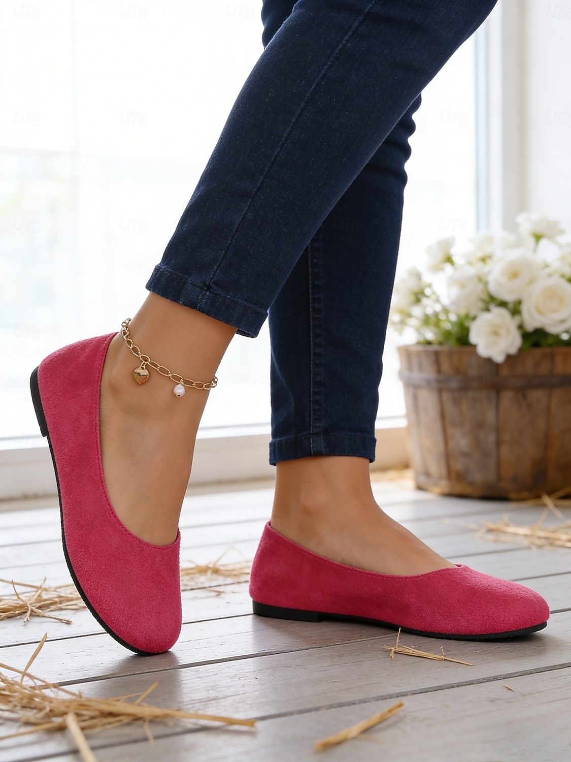 damerosa ballerinasko - lette slip-on komfortsko, minimalistisk hverdagsstil for voksne, ideelle for daglig bruk, kontor, reise, turgåing &helgeturer 2026 - $19.99 –P8