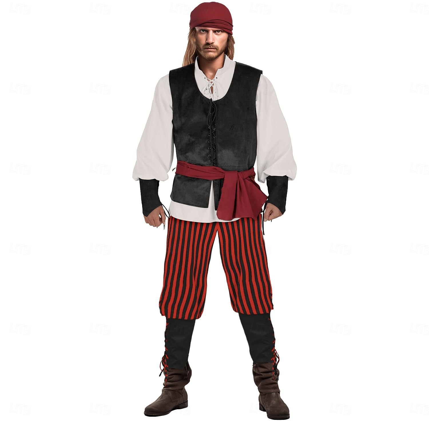 Set Retrò Vintage Medievale Rinascimento Pantaloni Copricapo Gilet con accessori Lunghe Pirata Girocollo Costume Per uomo Halloween Carnevale Fiera Rinascimentale LARP Adulti Gilet Camicia Pantaloni del 2026 a $103.99 –P3