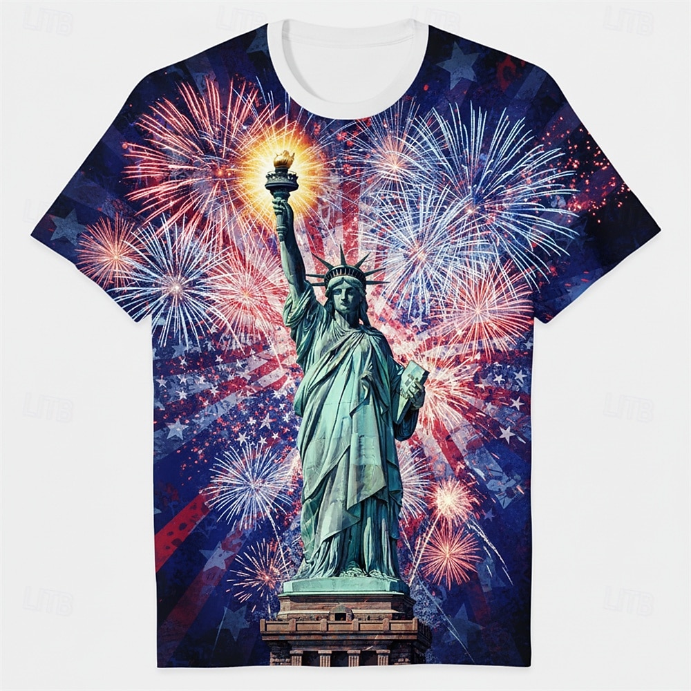Patriotisch T-Shirt Grafisches T-Stück USA Retro Vintage Patriotisch T-Shirt Ärmel 1776–2026 für Unisex Erwachsene 3D-Druck  für Unabhängigkeitstag / 4. Juli 4. Juli Party 2026 - $14.99 –P2