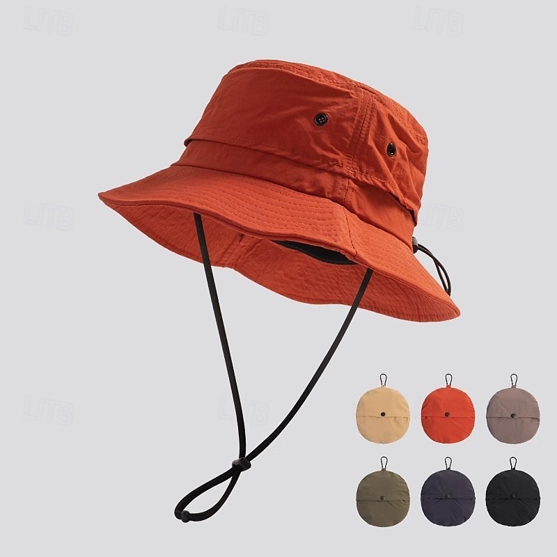 Unisex Bucket Hat Black Navy Blue Tactel Ruched Drawstring Adjustable Sports & Outdoors Casual Outdoor Solid Color Sun Protection Sunscreen 2026 - $9.49 –P1