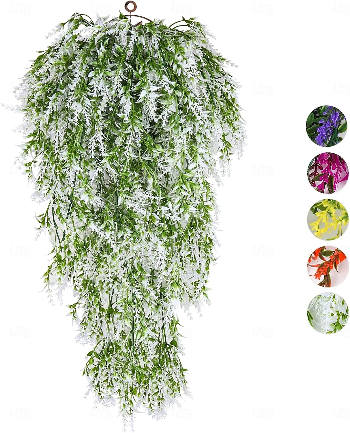 Conjunto de 4 arranjos de flores artificiais para pendurar, trepadeiras artificiais para exterior, resistentes aos raios UV, decoração de fundo para jardim, varanda, janela, pátio, vasos suspensos, de 2026 por $21.99 –P7