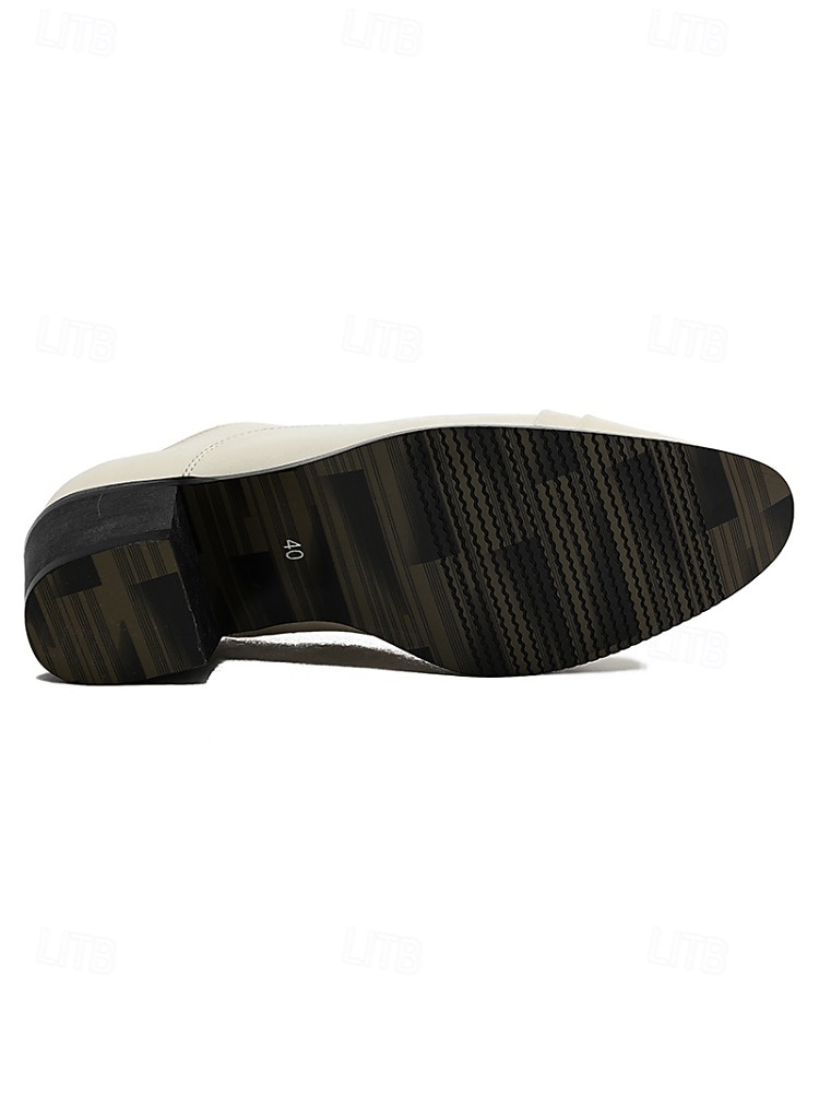 Vita slip-on-skor i konstläder för män, klassiska formella skor för bröllop och ceremonier 2026 - $46.99 –P11