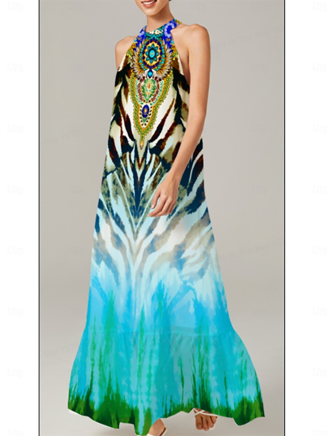színátmenetes tigris lenge sifon maxi ruha 2026 - $102.99 –P1