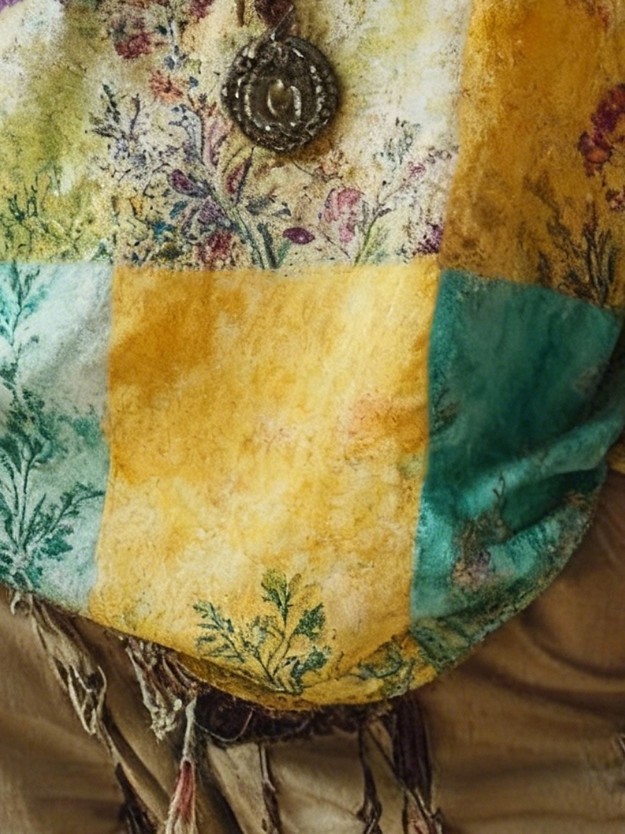 Damen Boho-T-Shirt T Shirt T-Shirt Druck Blumen Farbblock Vintage Ethnisch Lässig Langarm V Ausschnitt Lange Oberteile Täglich Wochenende Urlaubskleidung Gelb Purpur Sommer Frühling Herbst 2026 - $25.99 –P3