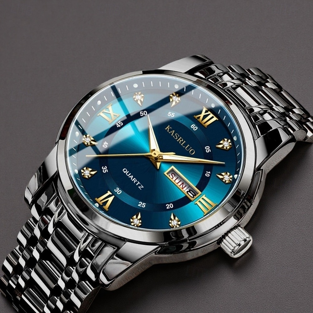 Men's Watch, Men's Charm Luxury Watch, Rhinestone Decorations, Date and Calendar Functions, Night Light Display, Men's Fashionable Casual Watches, Best Men's 2026 - $25.99 –P2