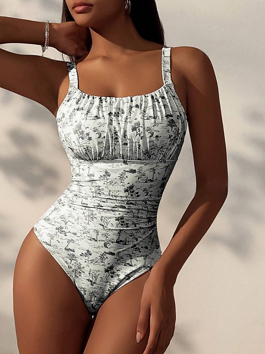 Per donna Costumi da bagno Bikini Due pezzi Costume da bagno Snello Senza schiena Vacanza Abbigliamento da Spiaggia Floreale Scollo a Cucchiaio Senza Maniche Costumi da bagno del 2026 a $24.99 –P8