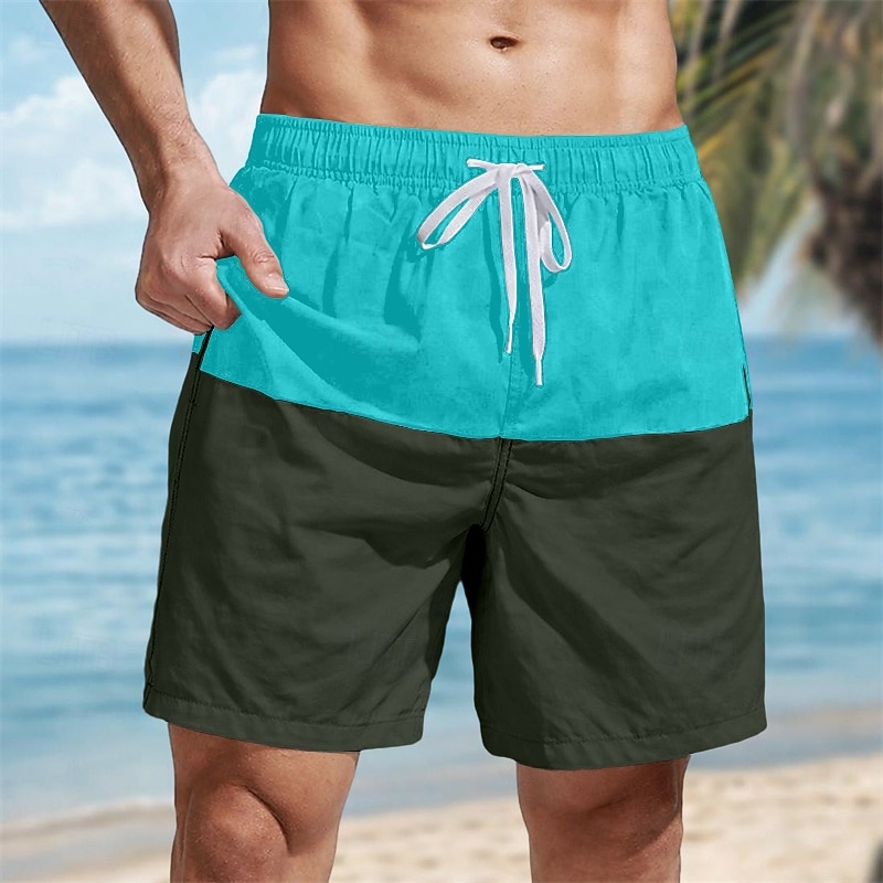 Men's Swim Trunks Boxer Swim Shorts Shorts Color Block Plain Comfort Breathable Above Knee Casual Beach Swimming Vacation Fashion Navy Blue Red Micro-elastic 2026 - $22.99 –P2