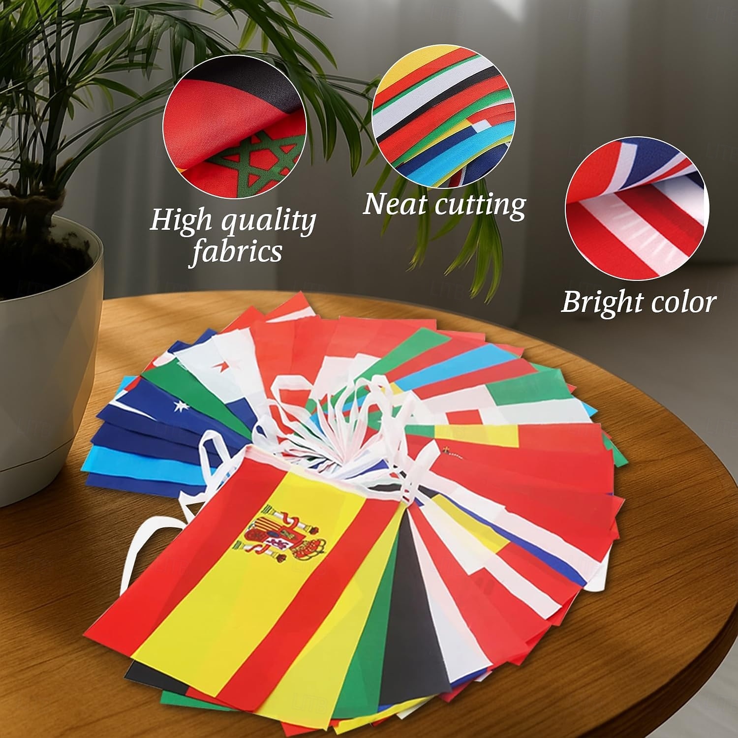 Sett med 100 land flaggbanner - 24,5 meter 2026 fotball sommer global kamp internasjonale verdensflagg flaggstrøk slitesterke mini polyesterflagg for festdekorasjoner, klasserom, sportsarrangementer 2026 - $15.99 –P2