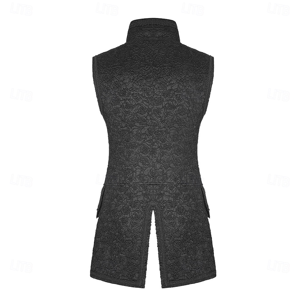 Gothic Victorian Medieval Vest Sleeveless Prince Vampire Gentleman Zip-Up Fancy Dress Men's Halloween Carnival Masquerade Renaissance Fair LARP Retro Theme Party Adults' Vest 2026 - $57.99 –P3