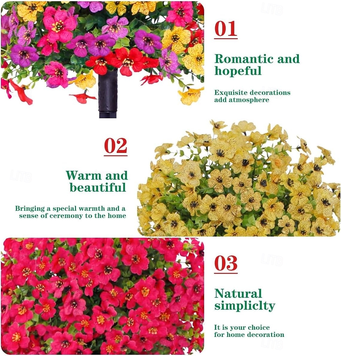 Estaca de flor artificial de 60 cm para decoração externa, topiaria de buxo violeta, árvores multicoloridas para jardim e gramado, feita de plástico resistente que não desbota, ideal para todas as estações. de 2026 por $25.99 –P2