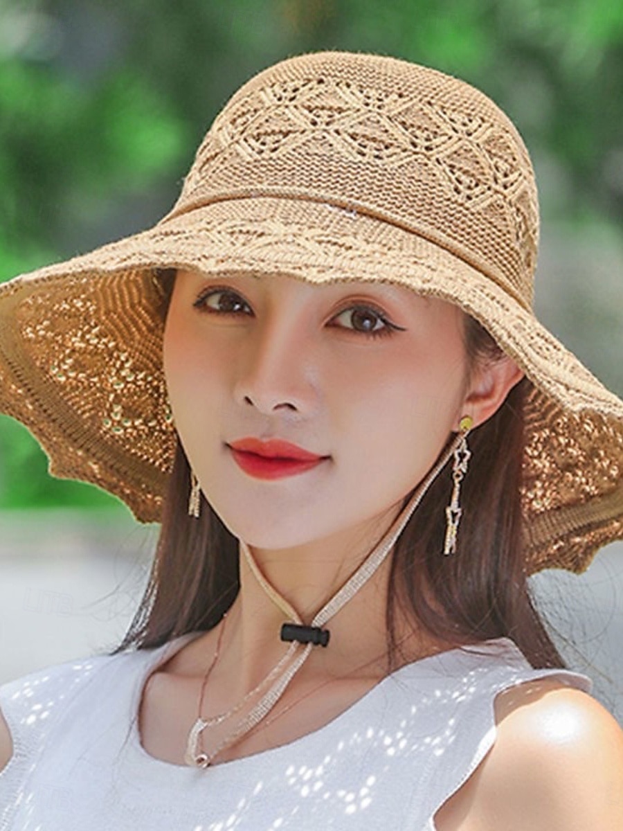 Damskie Kapelusz Kapelusz Ochrona przed słońcem Oddychający Codzienny Na zewnątrz Ulica Kwiat Czyste kolory 2026 - $4.99 –P1