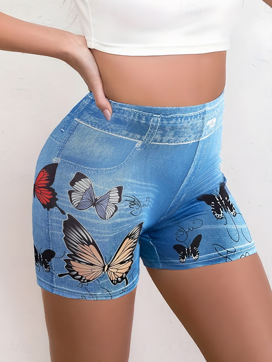 Damen Chinos Shorts Streetwear Lässig Kurz Mittlere Taillenlinie Schmetterling Drucken Bequem Dehnbar Täglich Heim Outdoor Blau Königliches Blau Hellblau Sommer Frühling Lässiger Schnitt 2026 - $10.99 –P17