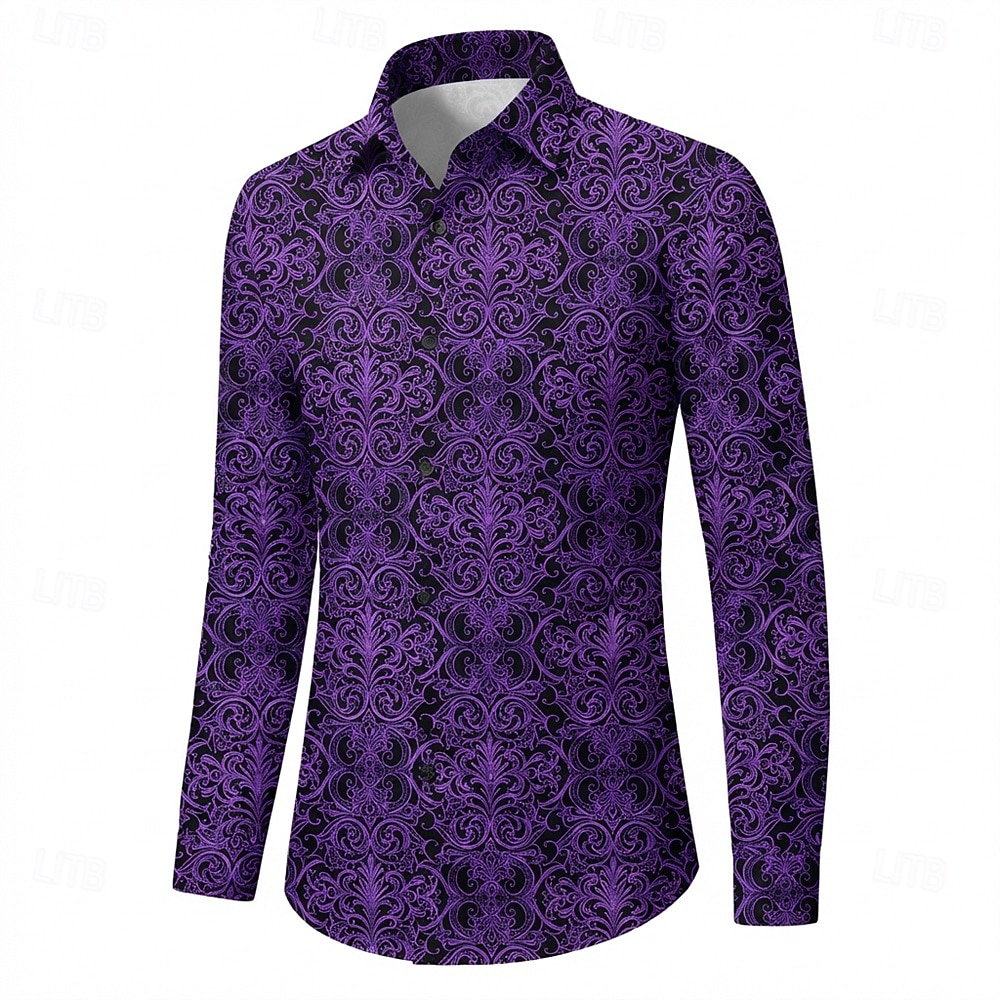 Rétro Vintage Années 1970 Chemise Chemise Aloha Manches longues Hippie Géométrique Déguisement Homme Mascarade Festival de Musique Soirée Tenue quotidienne Adulte Chemise de 2026 ? $23.99 –P5