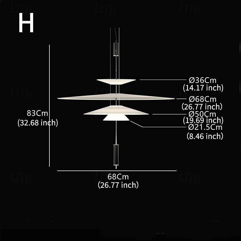 2 światła 50 cm Pojedynczy projekt Lampy widzące Szkło Akryl Wielowarstwowy Galwanizowany Malowane wykończenia Nowoczesny Styl skandynawski 85-265V 2026 - $279.99 –P14