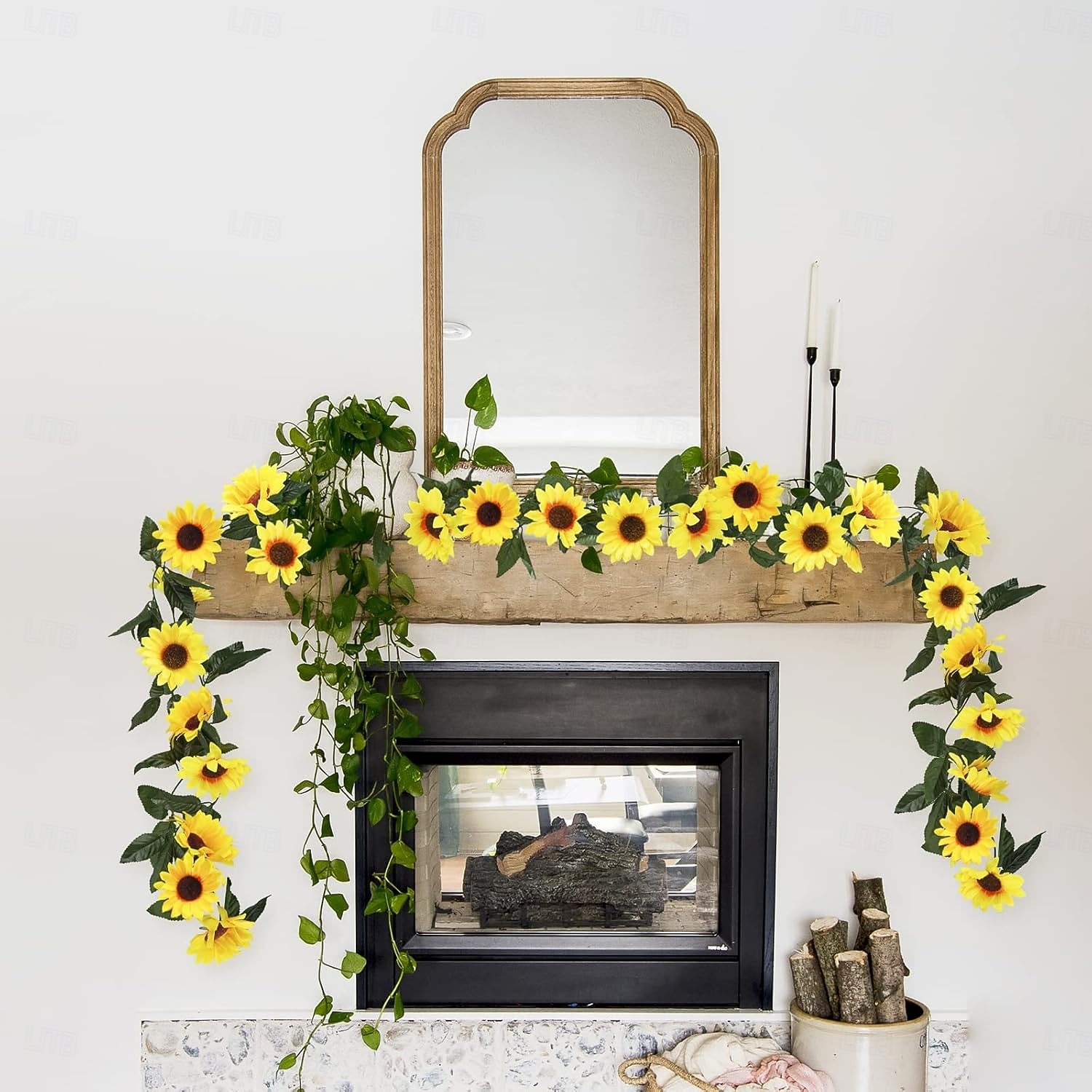 Confezione da 3 ghirlande di girasoli artificiali, 7,5 piedi/filo di girasoli di seta appesi, fiori rampicanti con foglie verdi per la stanza, la cucina, il giardino, il compleanno, il matrimonio, il del 2026 a $21.99 –P7