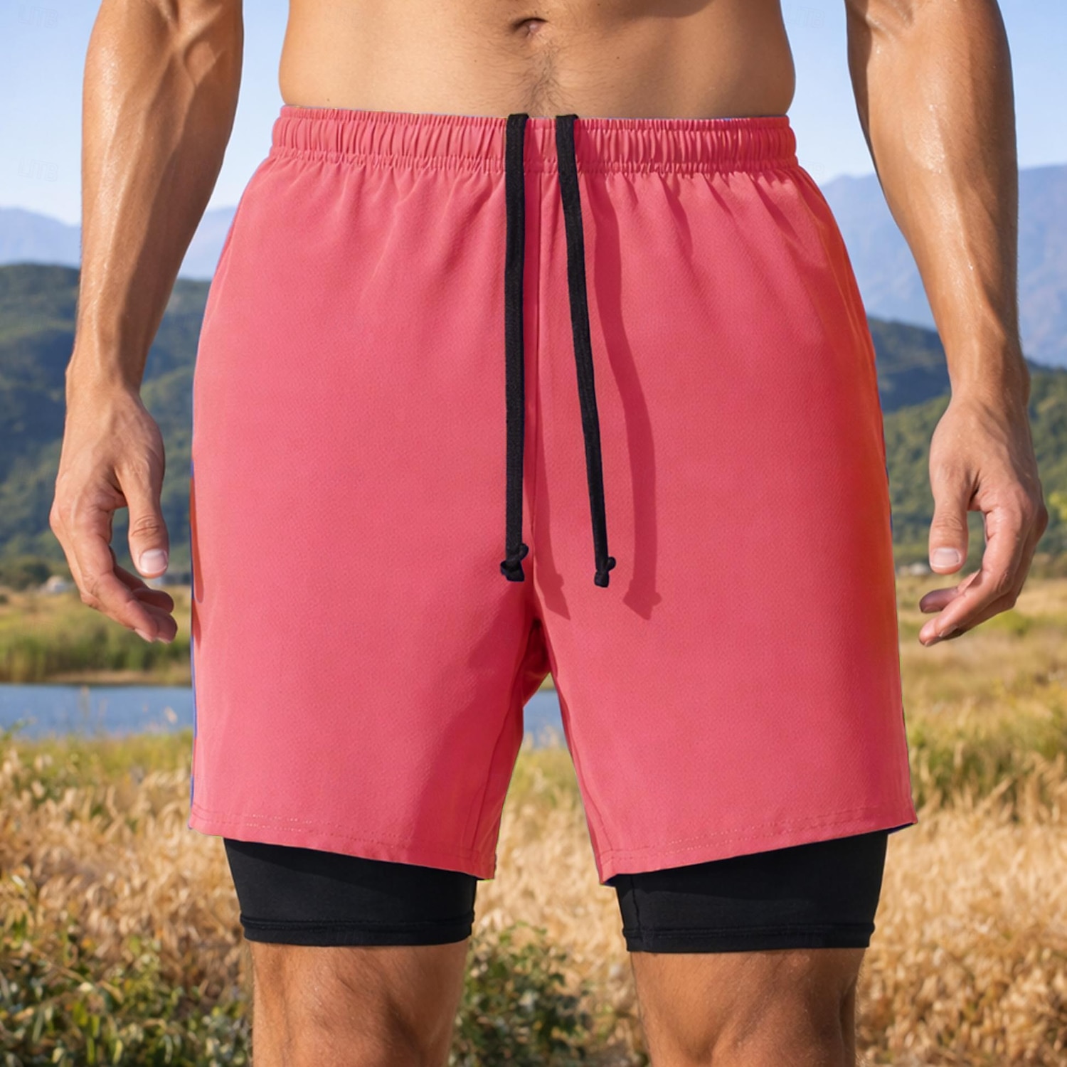 Hombre Pantalones Cortos Running Pantalón Corto Short Running Pantalones cortos deportivos 2 en 1 con bolsillo para teléfono Bermudas Diario Exterior Deporte Verano Secado rápido Dispersor de humedad 2026 - $16.49 –P10