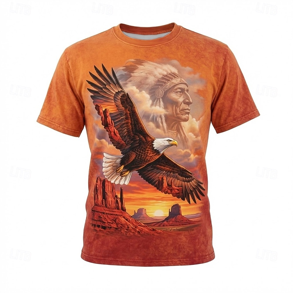 Maglietta da uomo vintage con grafica 3D, motivo bisonte e bufalo, a maniche corte, marrone, con stampa animalier, abbigliamento s m l xl xxl xxxl del 2026 a $21.99 –P2