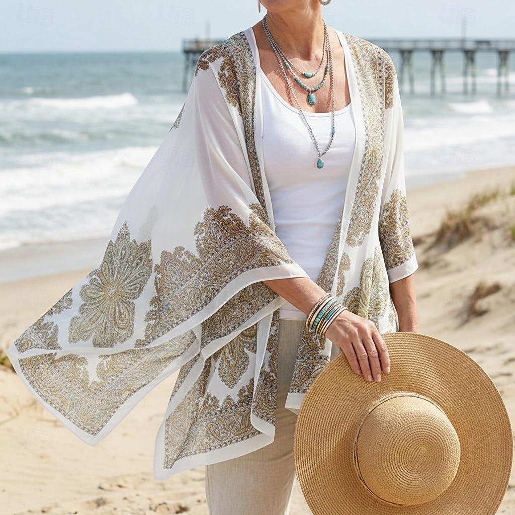 moda donna sciarpa scialle poncho stampato protezione solare sciarpa protezione solare scialle spiaggia scialle bikini copertura morbida e confortevole del 2026 a $19.99 –P3