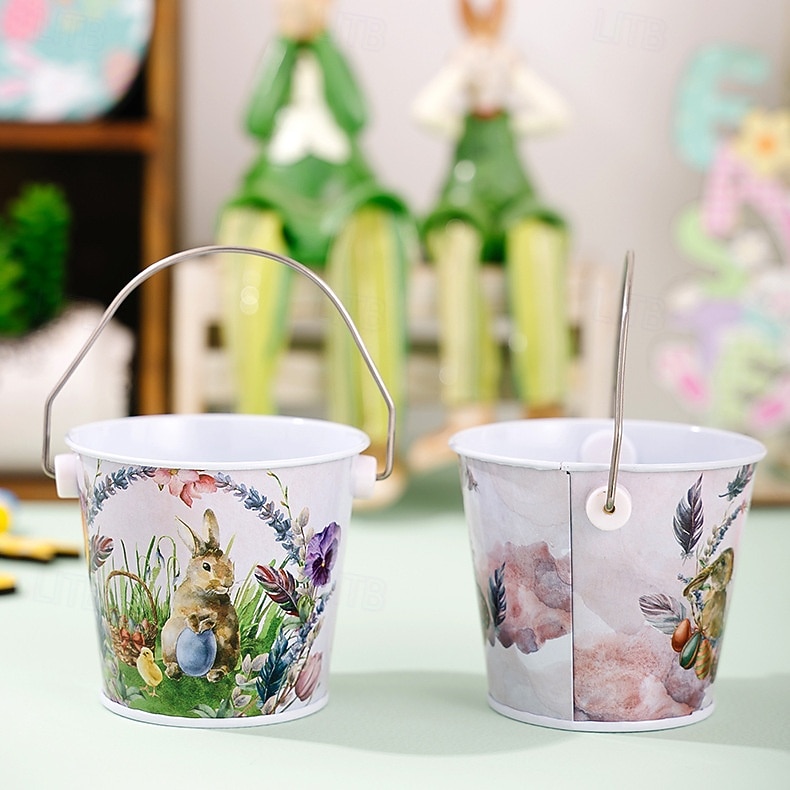 1 шт. жестяная коробка в виде пасхального кролика, металлическая подарочная коробка для конфет и печенья в виде кролика, контейнер для хранения пасхальных яиц, пустая коробка для упаковки сладостей. 2026 - $9.99 –P10