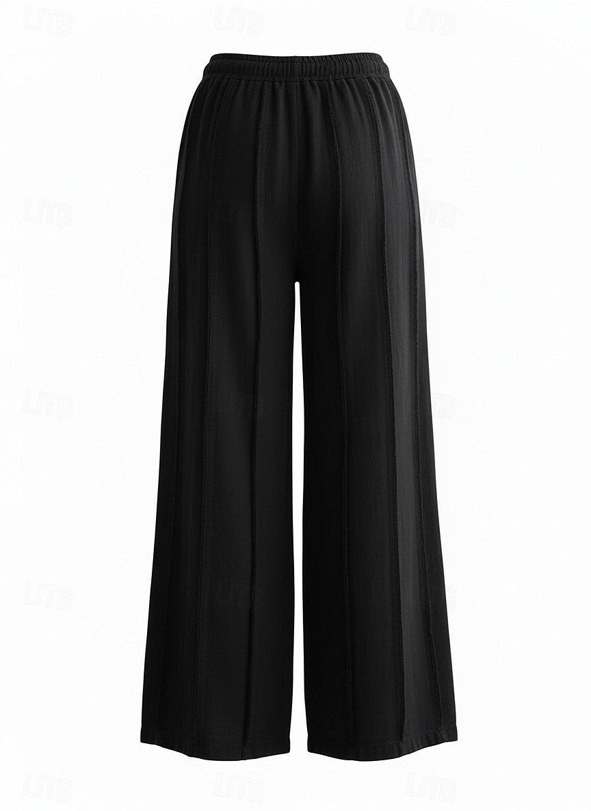 2026年 女性用 コットンリネンパンツ 生意気 チノパン サマーパンツ 旅行度假风 ストリートファッション カジュアル 全長 ミディアムウエスト 純色 弾性ウエストバンド 快適 マイクロエラスティック 日常 アウトドア ストリート ライスホワイト ブラック グリーン 春 秋 ルーズフィット  コレクション – $49.99 –P16