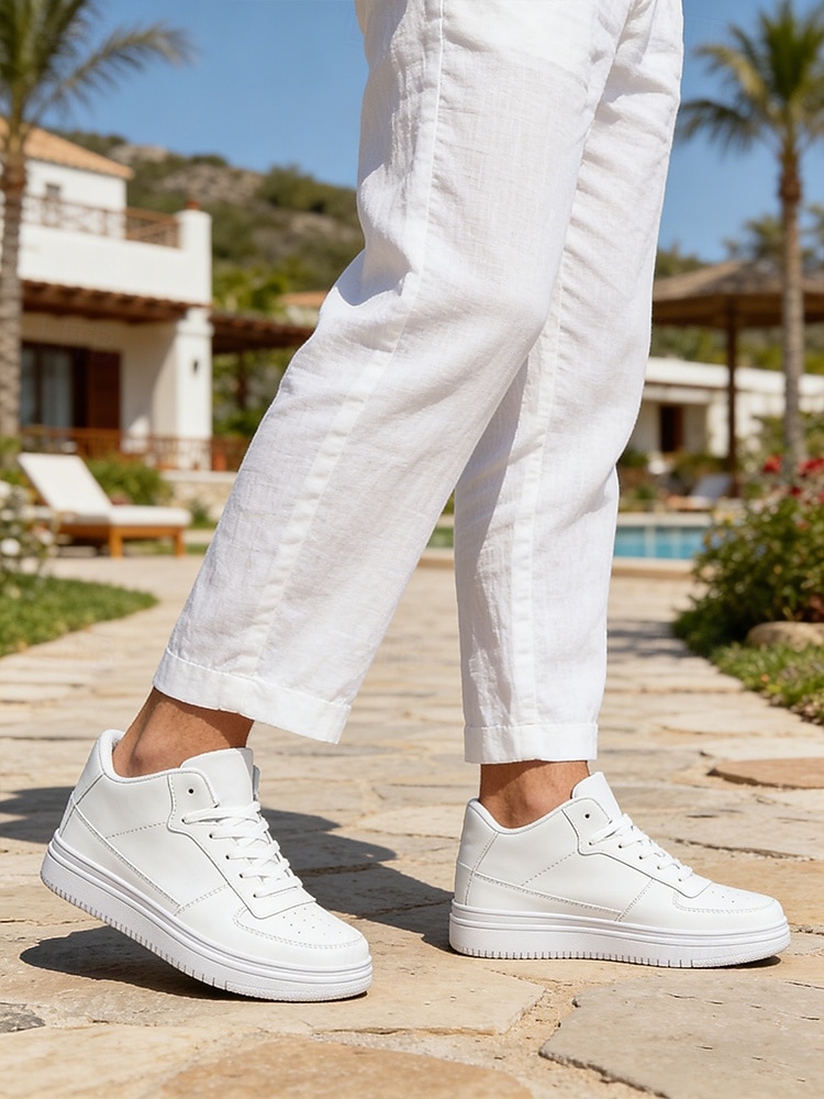 Herrsneakers i casual-modell, bekväma i konstläder, perfekta för utomhusaktiviteter på resorter, finns i flera färger 2026 - $46.99 –P1