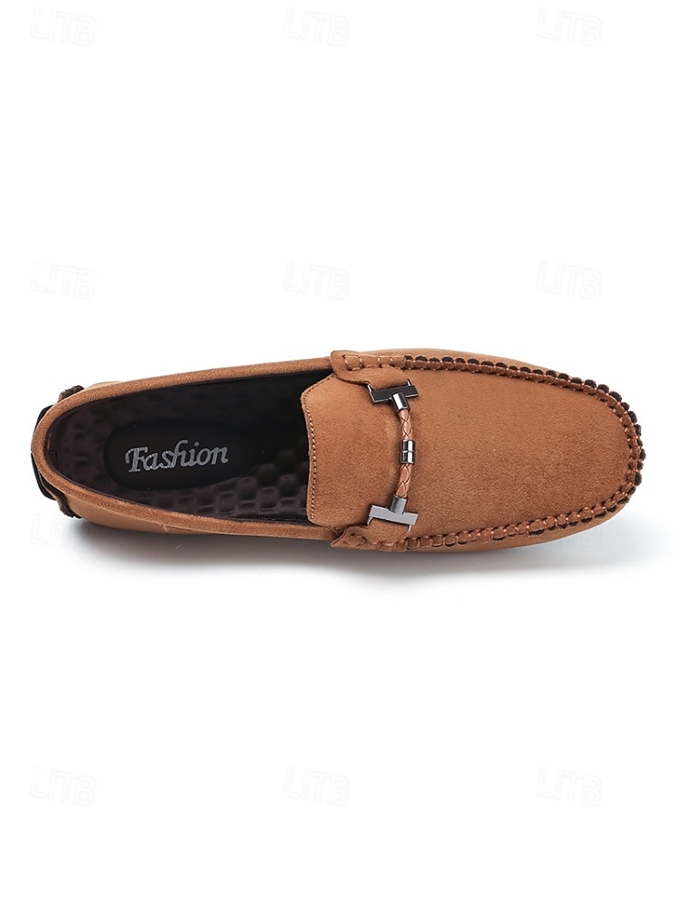 Men's Faux Leather Brown Slip-On Loafers, Trendy and Comfortable, Great for Resort Evenings and Night Out 2026 - $42.99 –P7