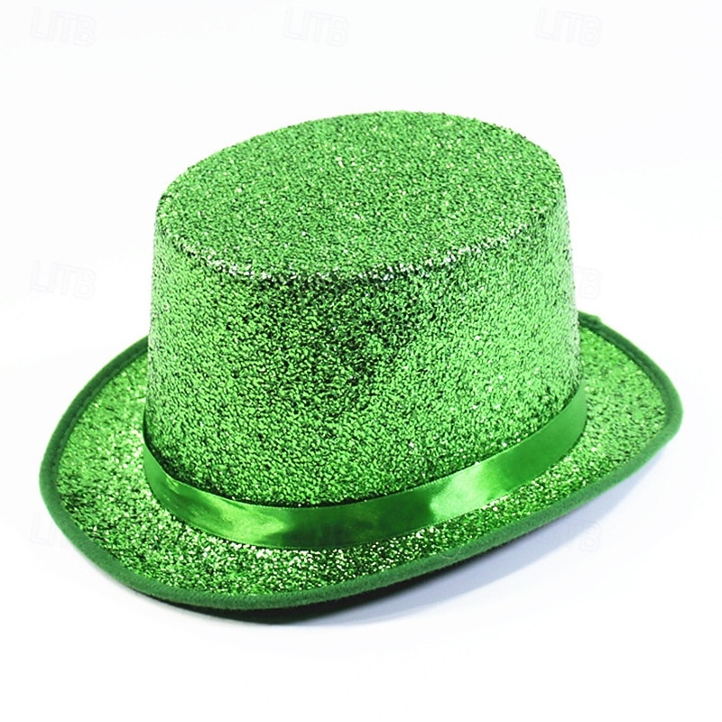 St. Patrick's Day Green Glitter Top Hat, Sparkling Leprechaun Hat for St Paddy's Day Irish Festival Parade, Costume Accessory for Men Women Kids, Lucky Green Shiny Party Hat, Dress Up Supplies 2026 - $12.99 –P8