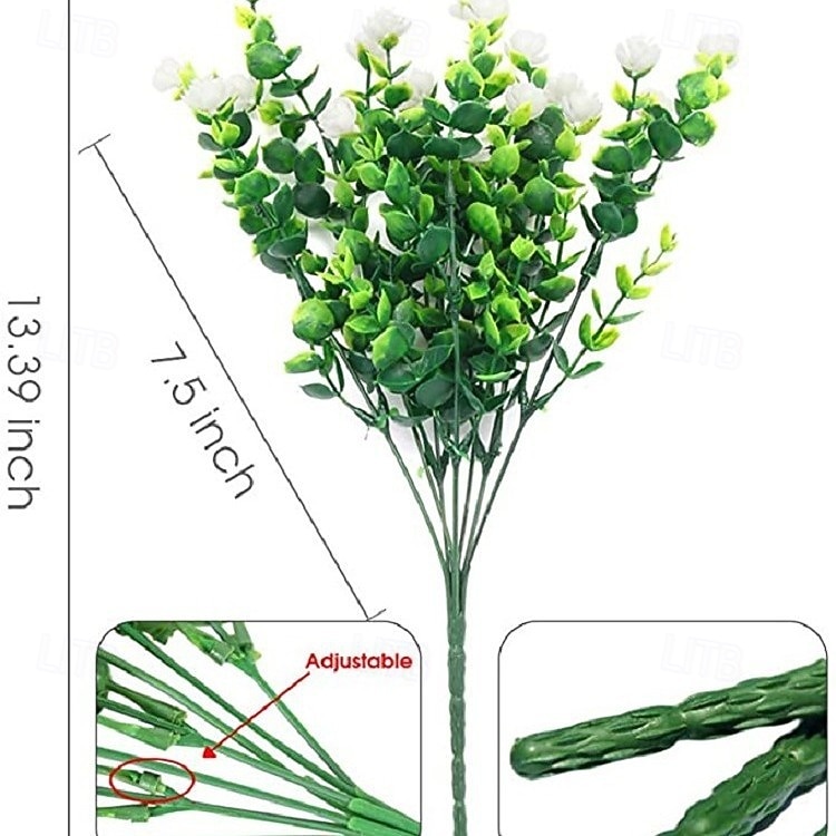 6 חבילות פרחים מלאכותיים פרחים מזויפים חיצוניים לקישוט עמיד בפני UV ללא דהייה צמחי פלסטיק מלאכותיים גינה למרפסת חלון עיצוב ארגזי חלון 2026 - $6.99 –P15