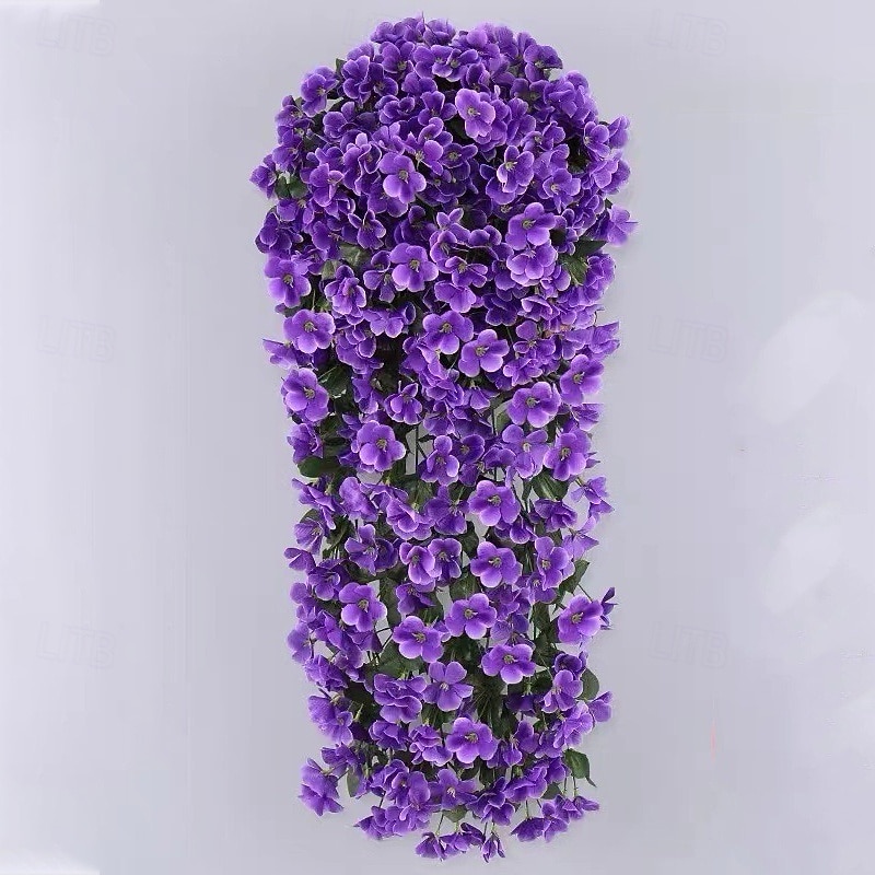 2 stuks levendige kunstmatige hangende orchideeën, nep viooltjesranken als wanddecoratie, plastic hangende bloemen voor binnen, woonkamer, tuin of balkon 2026 - $23.99 –P10