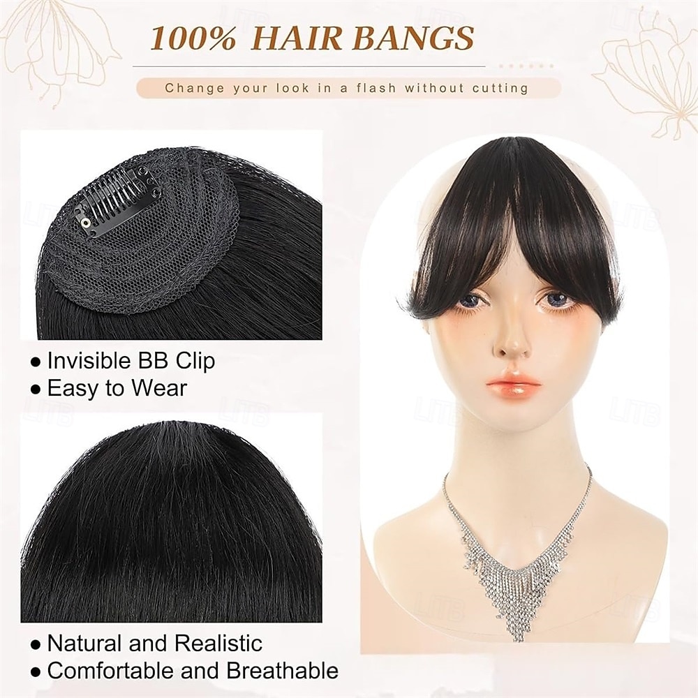 Bangs Hair Clip in Bangs Fringe with Temples Hairpieces for Women Hair Bangs Extension for Daily Wear (Natural black#) 2026 - $9.49 –P3