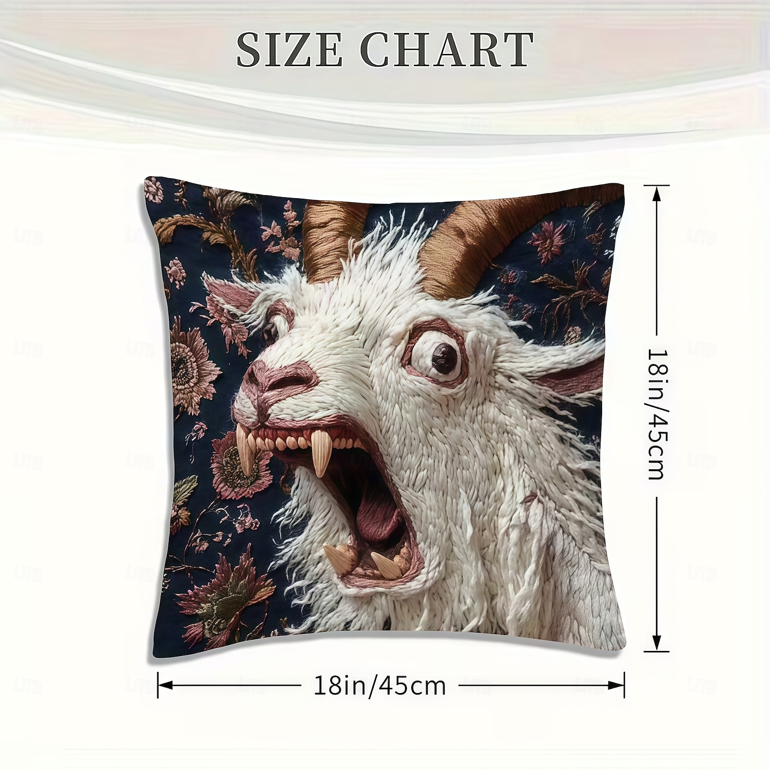 Kissenbezug mit schreiender Ziege, 45 x 45 cm, lustiger Ziegenkissenbezug, 2D-Flachdruck mit verrücktem Tiermotiv, witzige Sofa-Deko, Kissenbezug für Zuhause oder Studentenwohnheim 2026 - $9.99 –P8