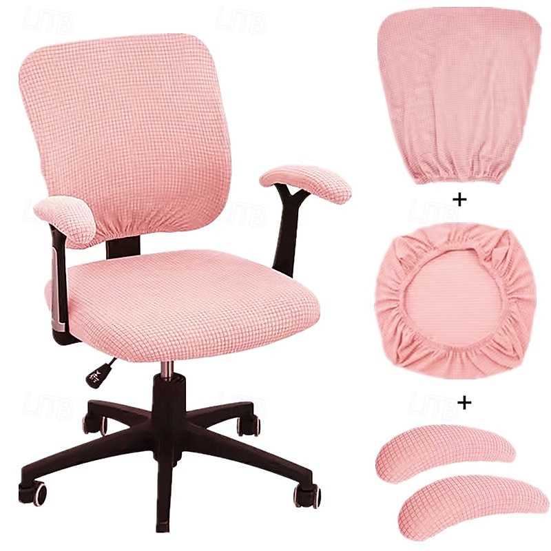 4PCS 1set Stretch Chair Cover Set Elastic Seat Cushion Backrest and Armrest Covers Non Slip Slipcovers for Office Computer Desk Dining Chair 2026 - $15.49 –P12