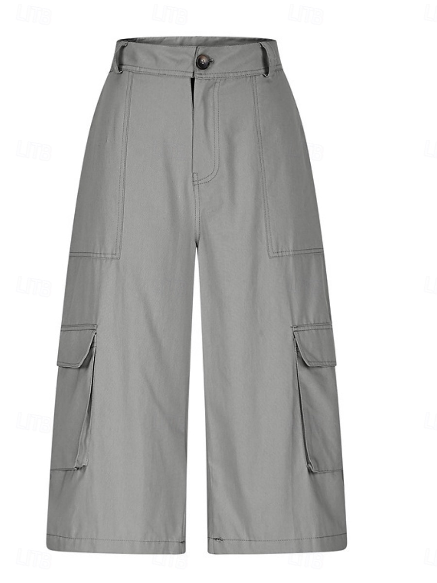 Femmes Bermuda Shorts Capri Pantalon capri Shorts cargo Mode Streetwear Basique Longueur mollet Taille haute Uni Multi-poches Respirabilité Confortable Non Elastique Quotidien Vacances Rue Rouge de 2026 ? $35.99 –P3