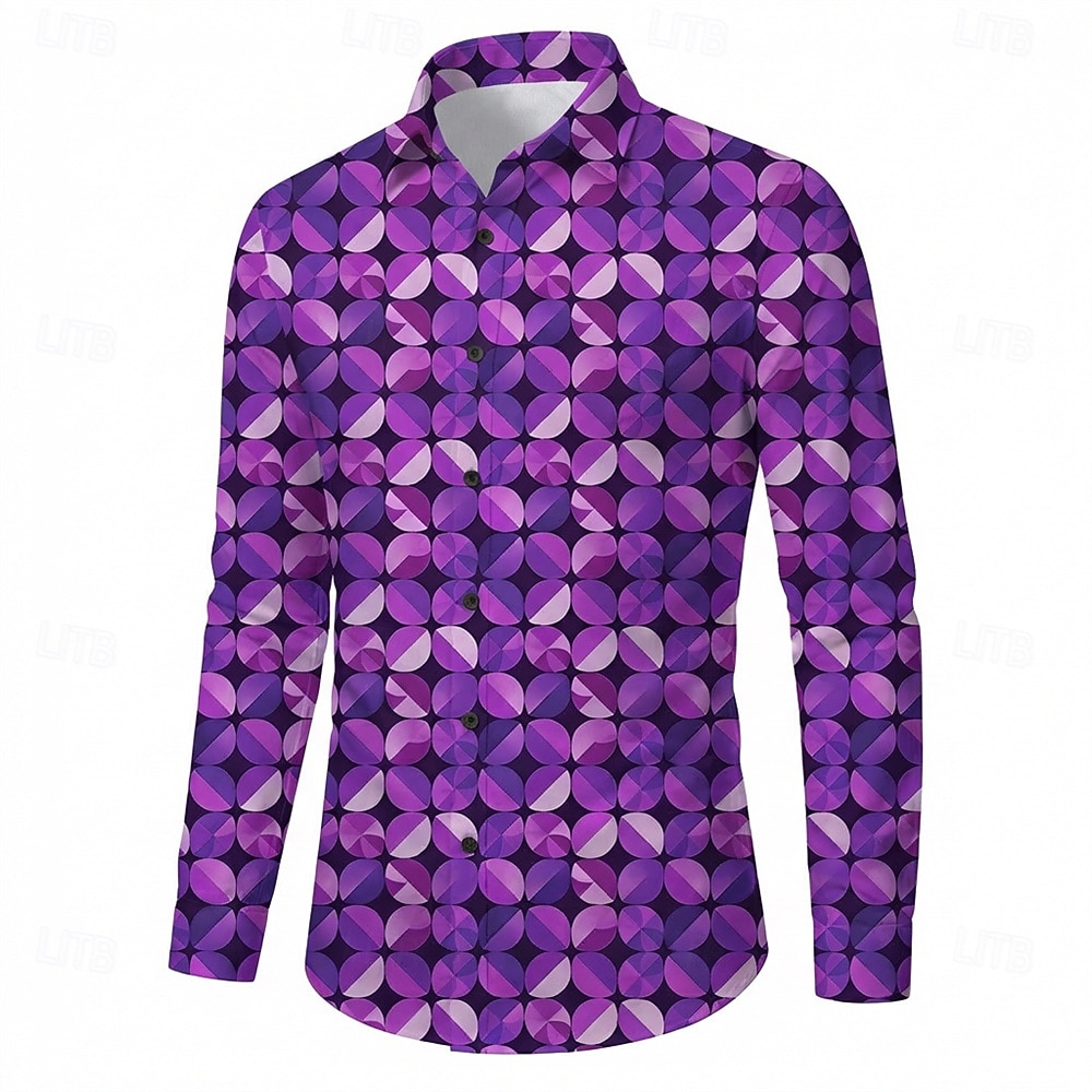 Retrò Vintage Anni '70 Camicia Camicia Aloha Lunghe Hippie Geometrico Costume Per uomo Mascherata Festival Musicale Feste Abbigliamento quotidiano Adulti Camicia del 2026 a $23.99 –P4