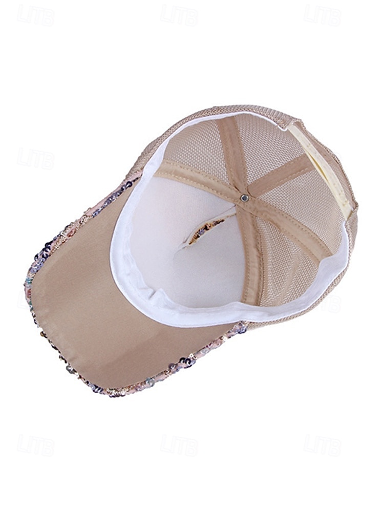 Boné feminino multicolorido estilo boho com lantejoulas, poliéster respirável, perfeito para férias e uso casual no dia a dia. de 2026 por $11.99 –P10